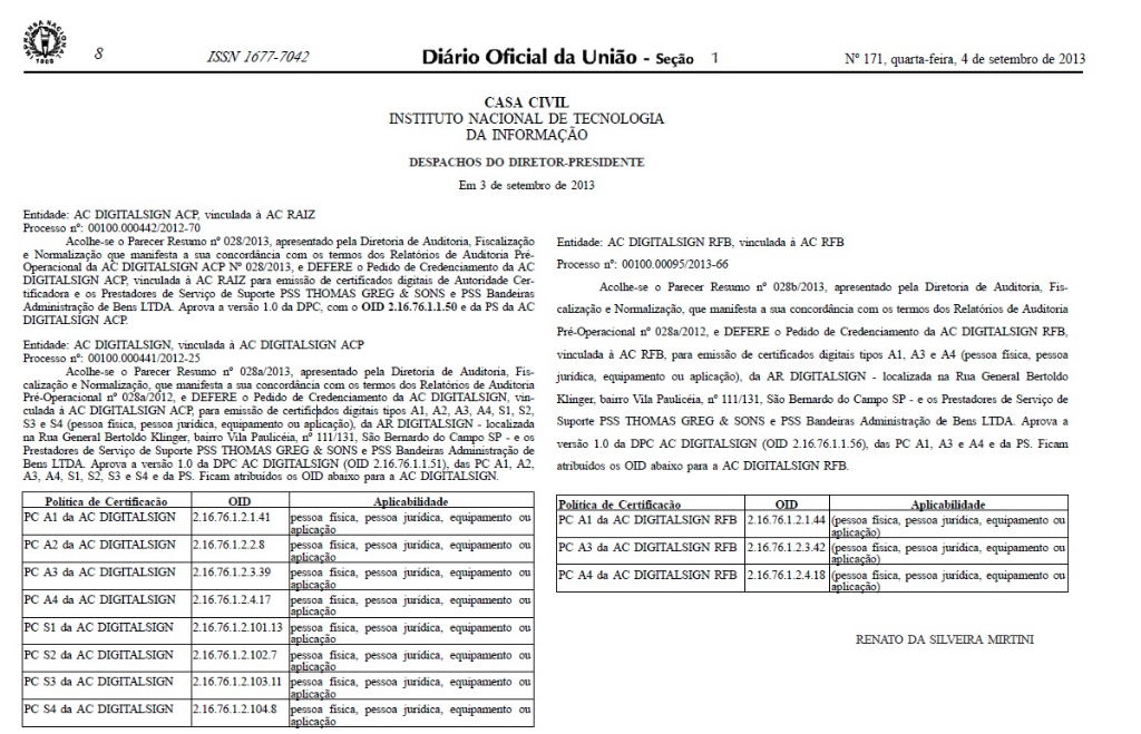 Credenciamento da DigitalSign